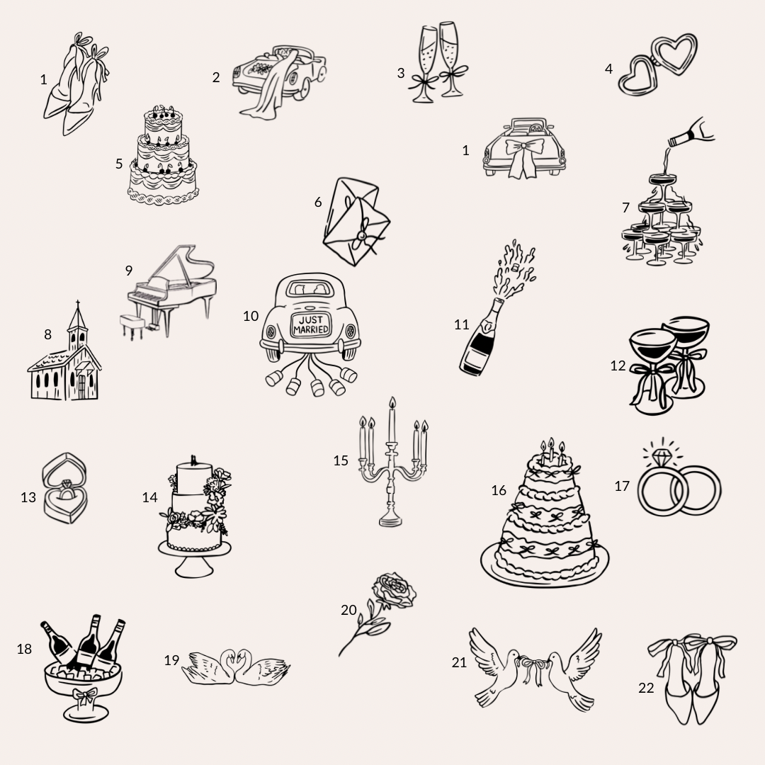 Handwritten Whimsical Table Numbers