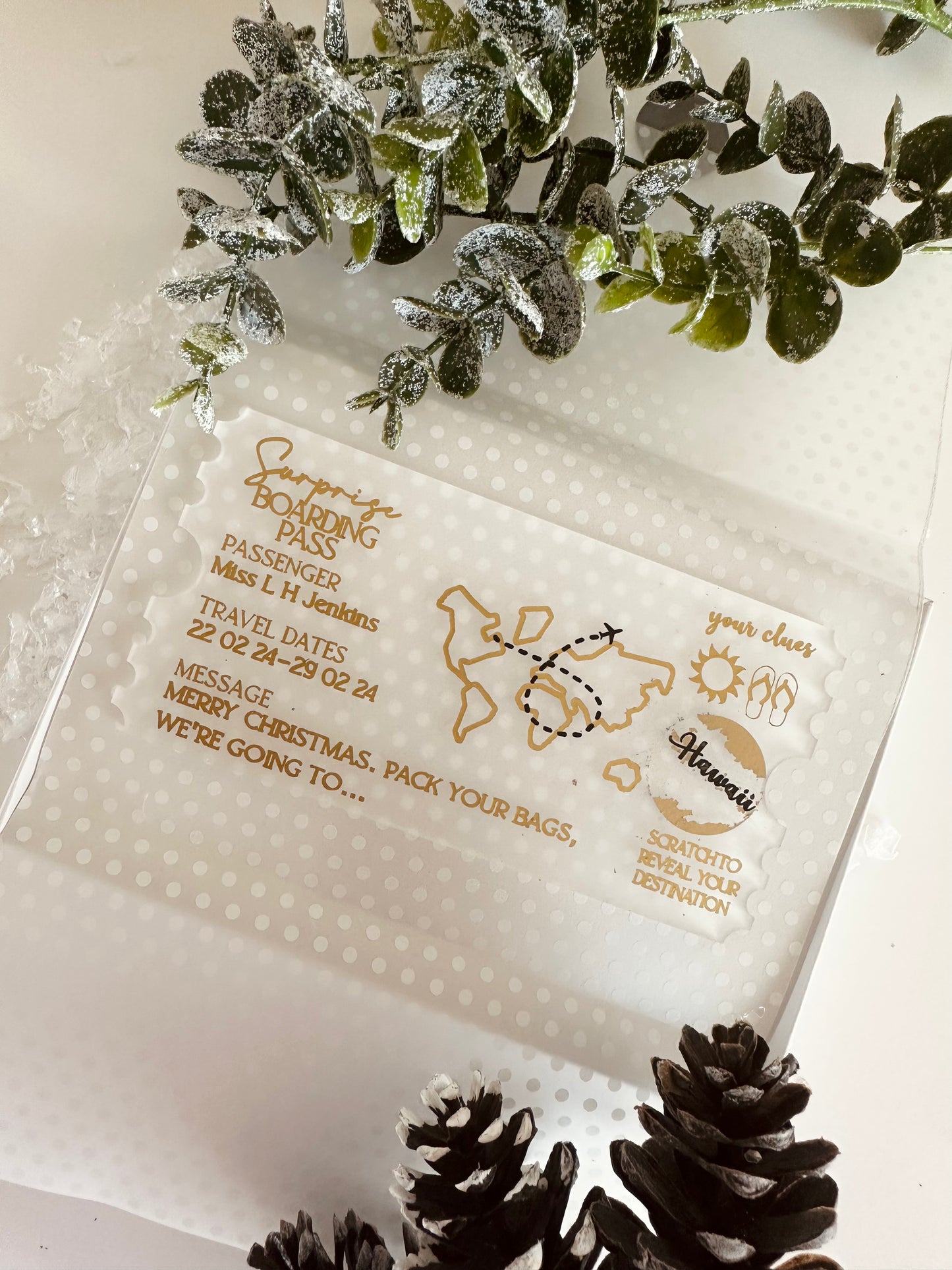 Personalised Scratch Reveal Boarding Pass