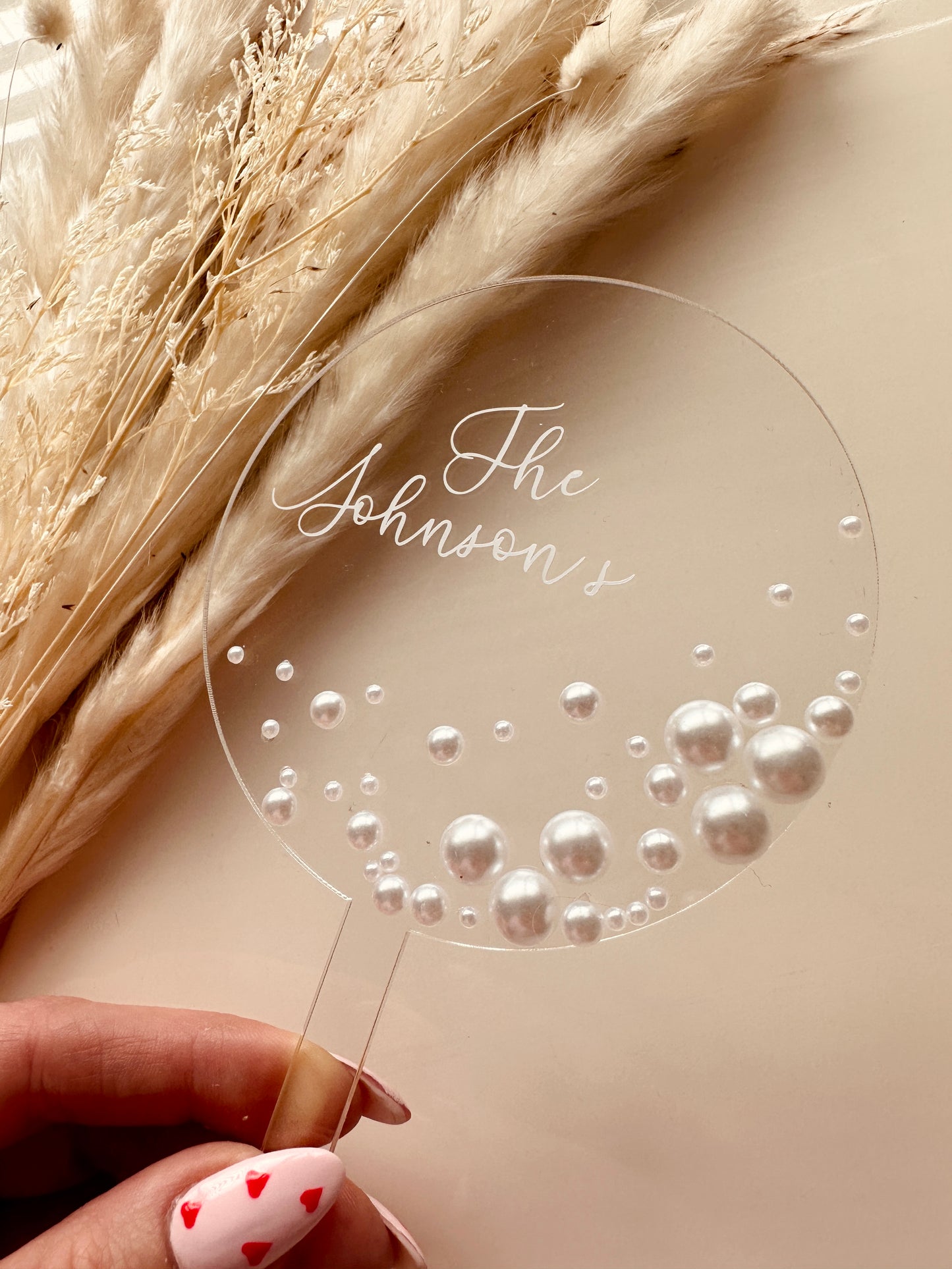 Pearl Acrylic Cake Topper