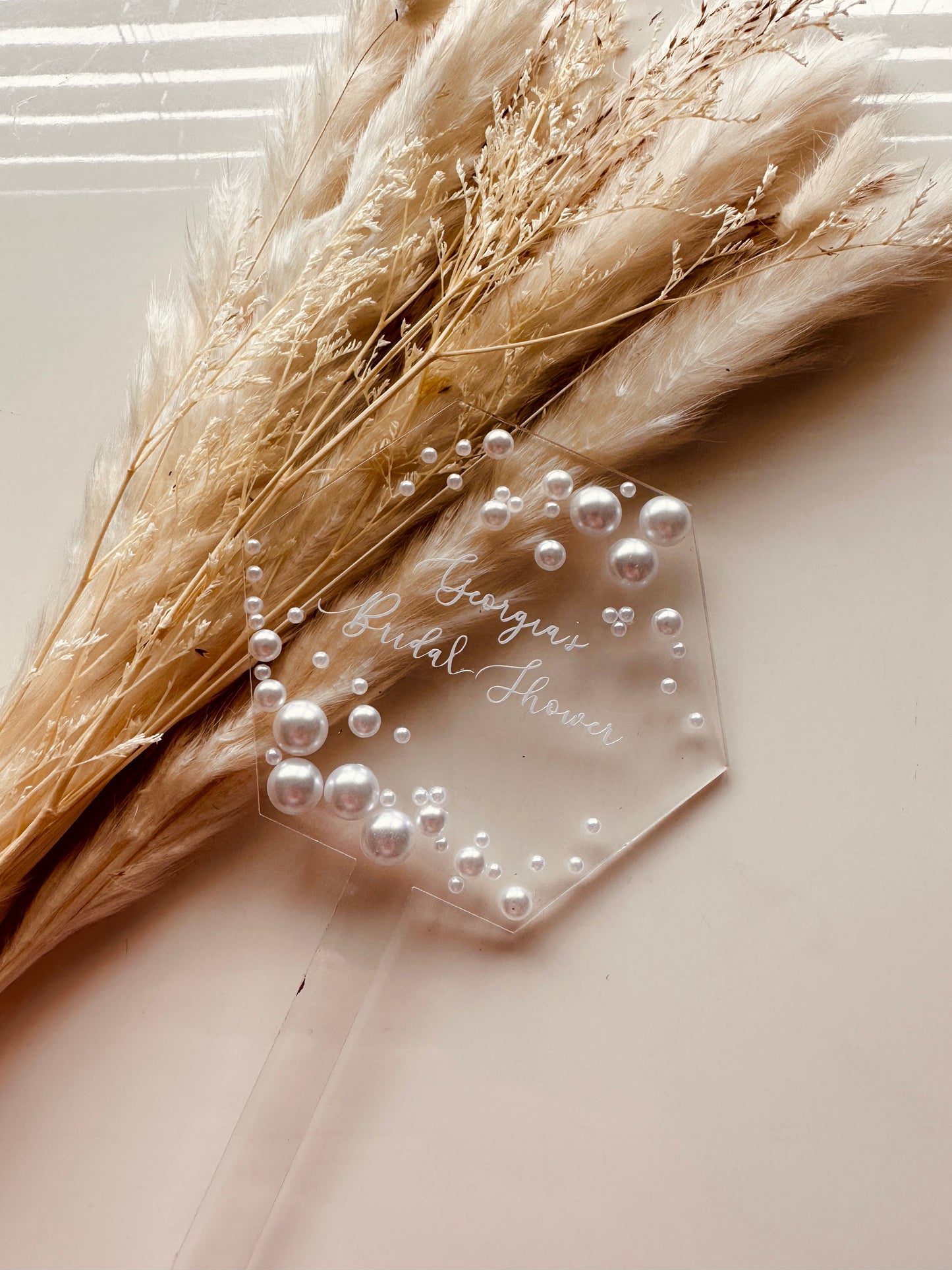 Pearl Acrylic Cake Topper