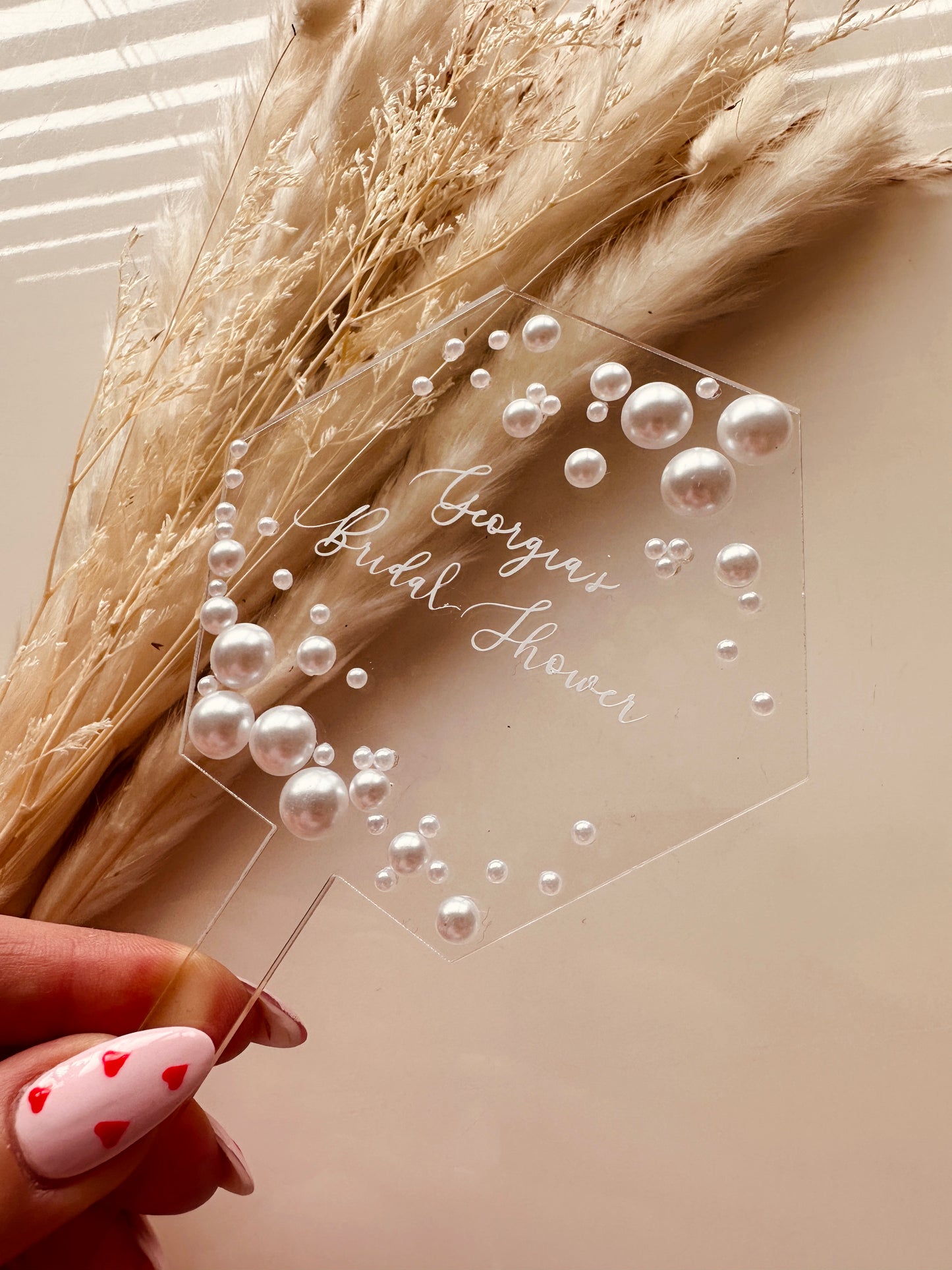 Pearl Acrylic Cake Topper