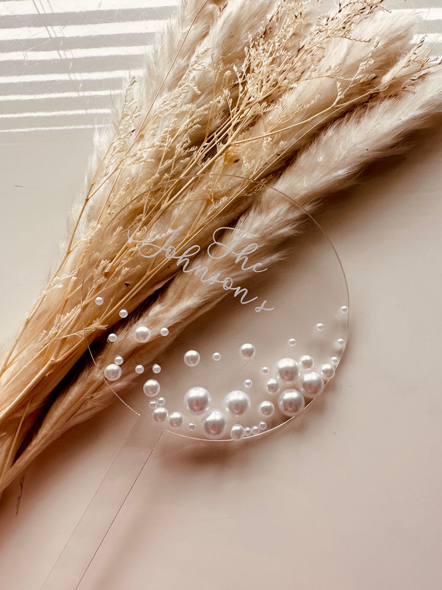 Pearl Acrylic Cake Topper