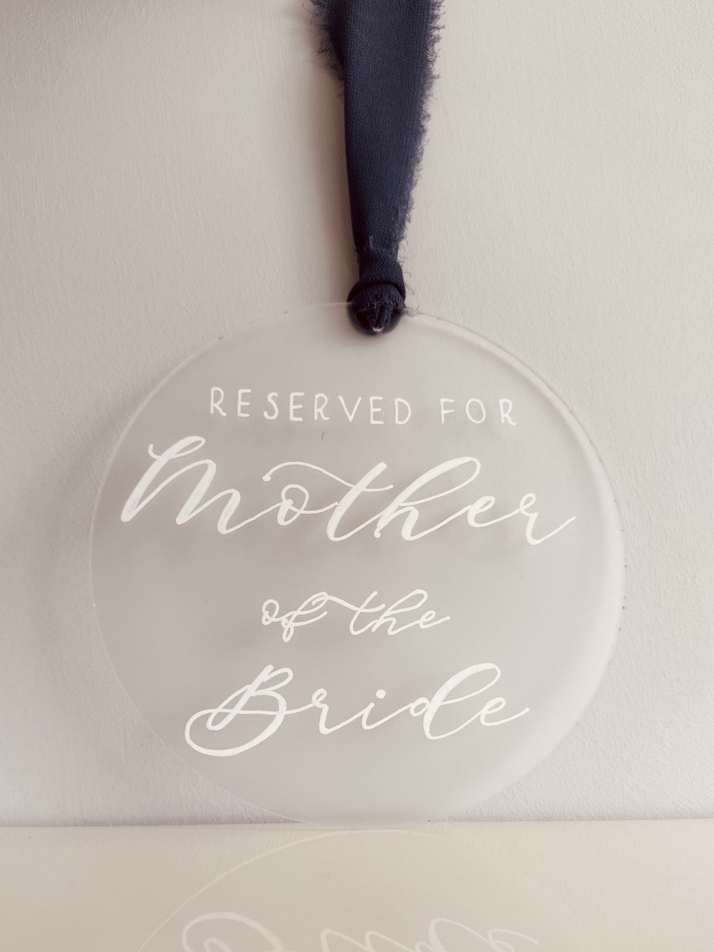 Reserved Seating Sign with Chiffon Ribbon finish