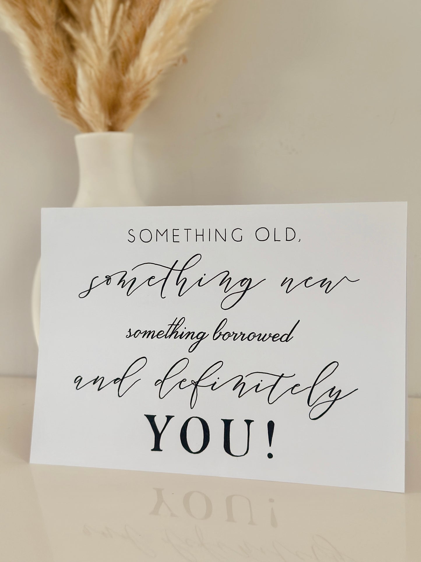 "Something Old Something New" Card – Handwritten Bridal Party Card
