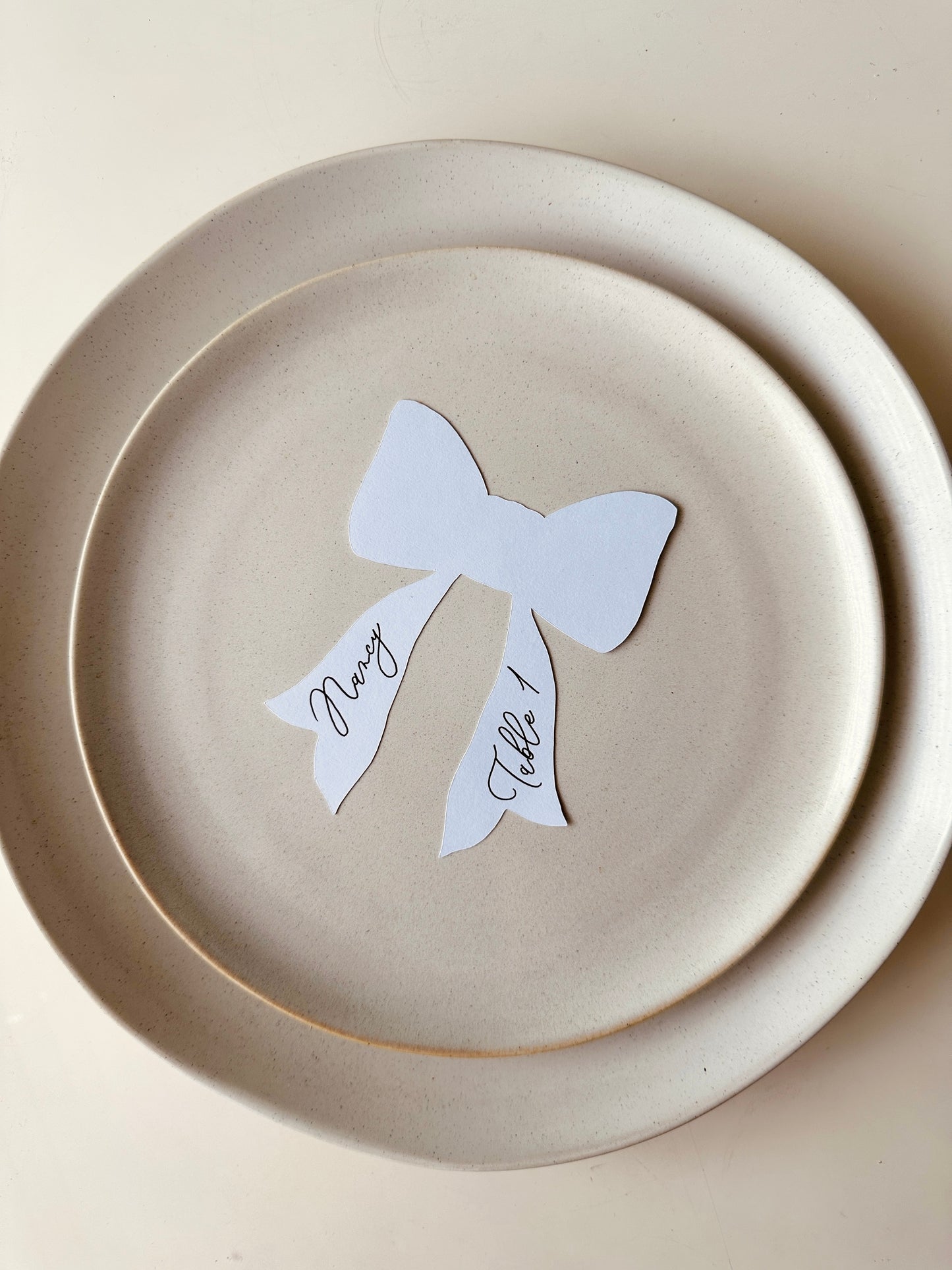 Handwritten Bow Place Cards