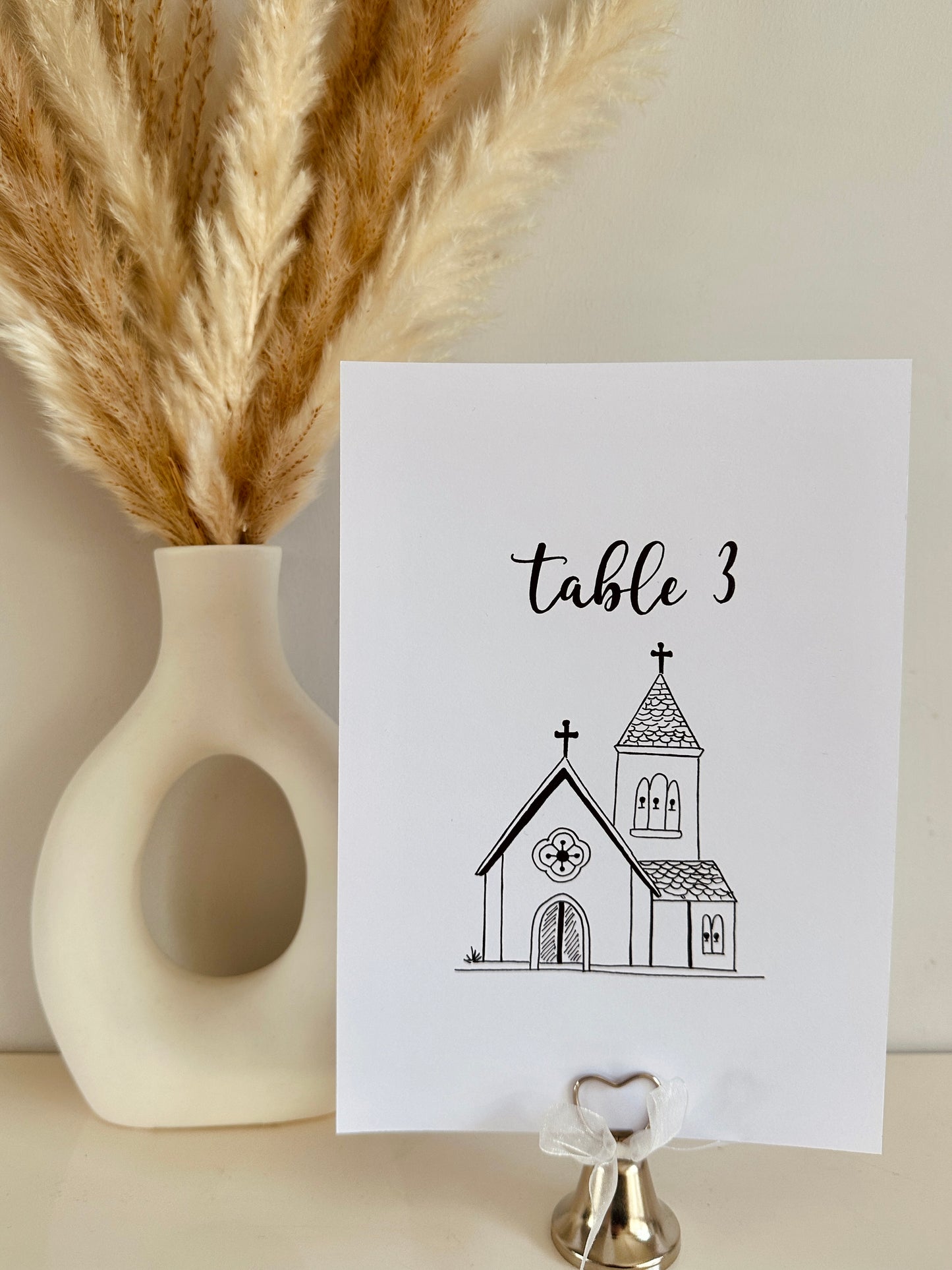 Handwritten Whimsical Table Numbers