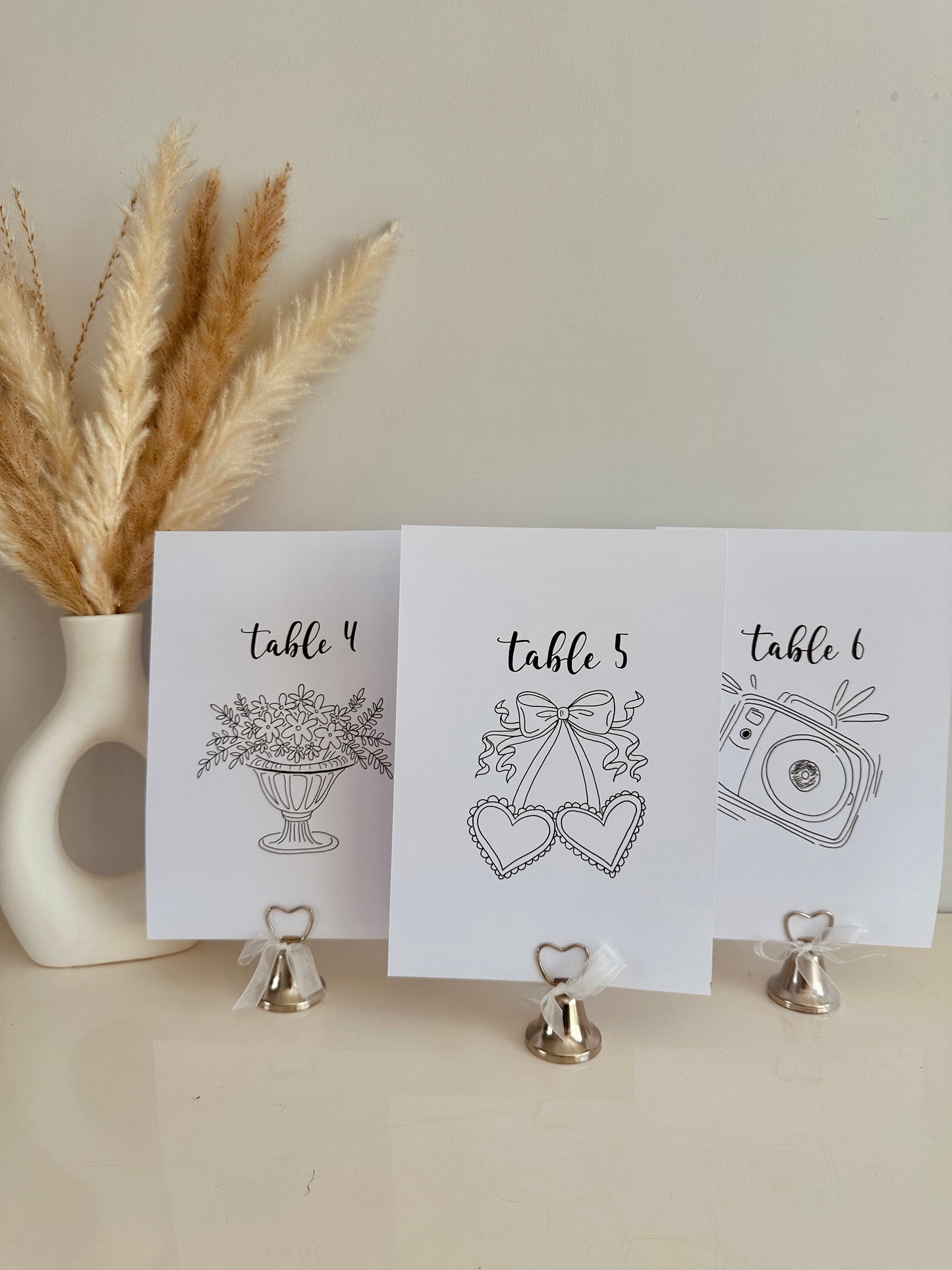 Handwritten Whimsical Table Numbers