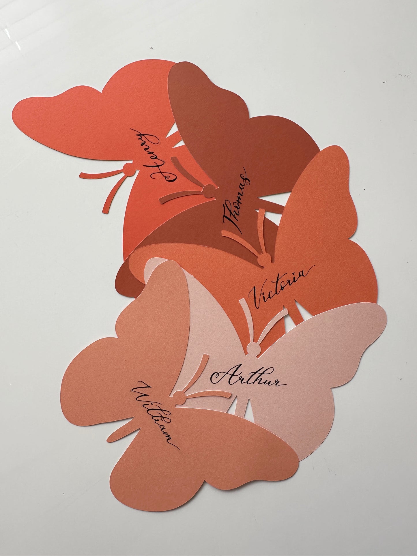 Orange Butterfly Place Cards- Assorted Shades