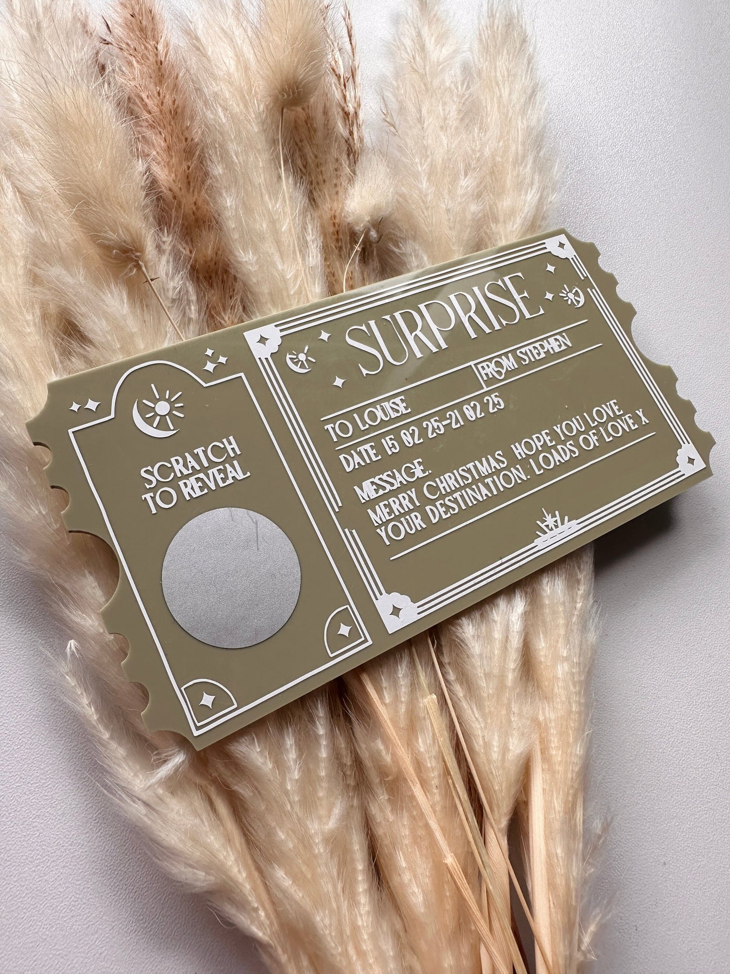Boho Surprise Gift Reveal- Acrylic Ticket