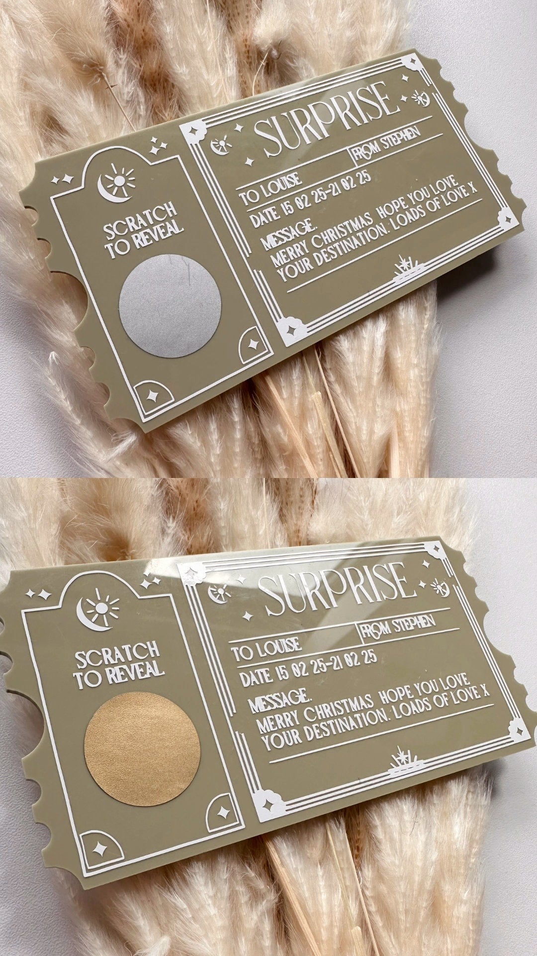 Boho Surprise Gift Reveal- Acrylic Ticket