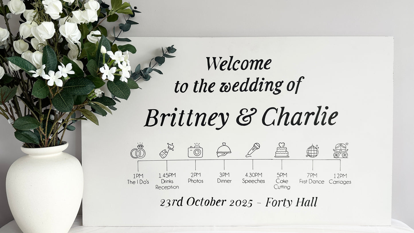 Wooden Order of the Day Welcome Signage