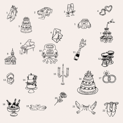 Handwritten Whimsical Table Numbers