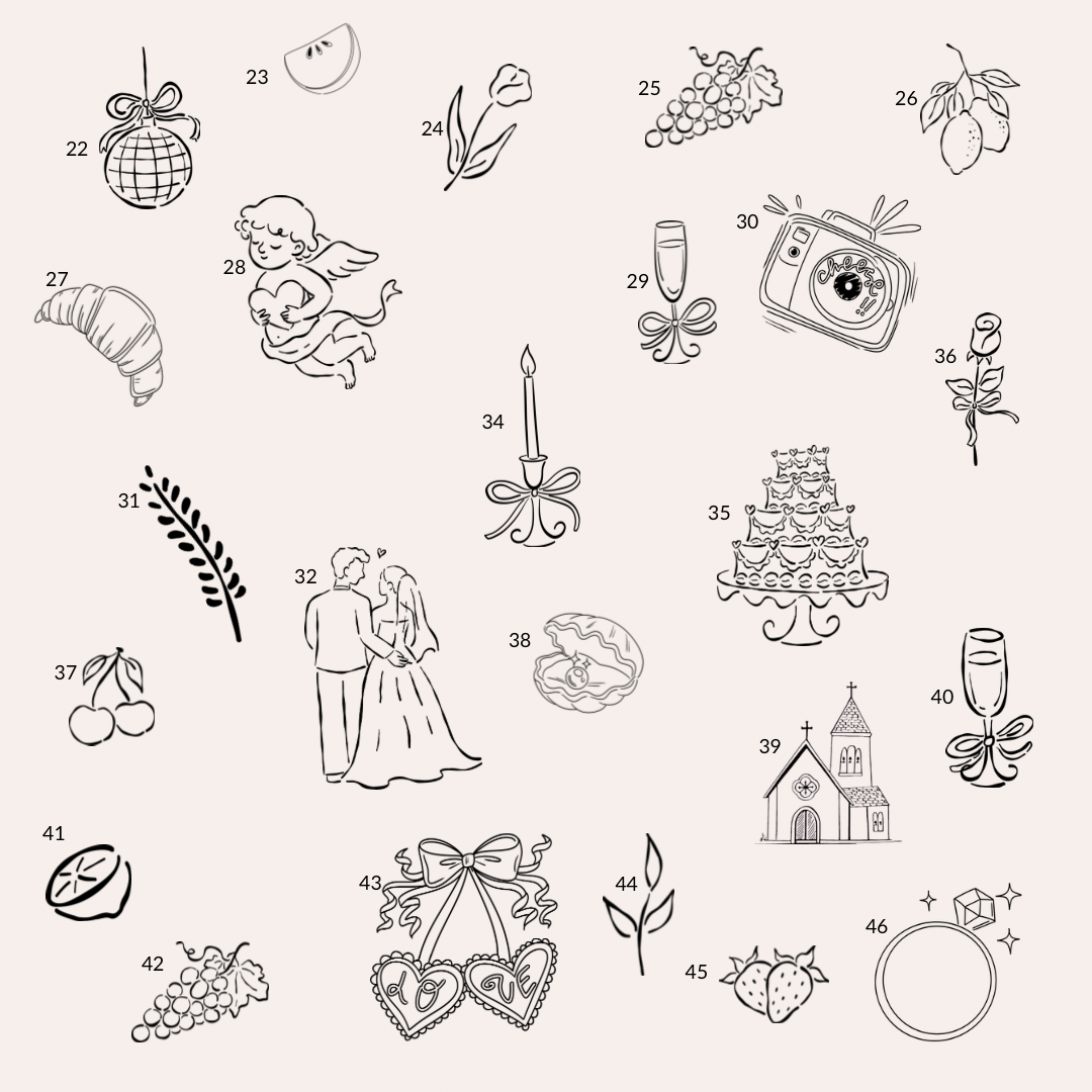 Handwritten Whimsical Table Numbers