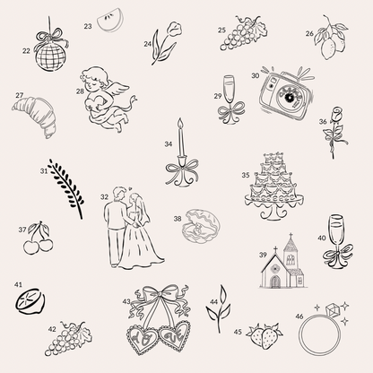 Handwritten Whimsical Table Numbers