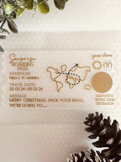 Personalised Scratch Reveal Boarding Pass
