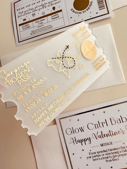 Personalised Scratch Reveal Boarding Pass