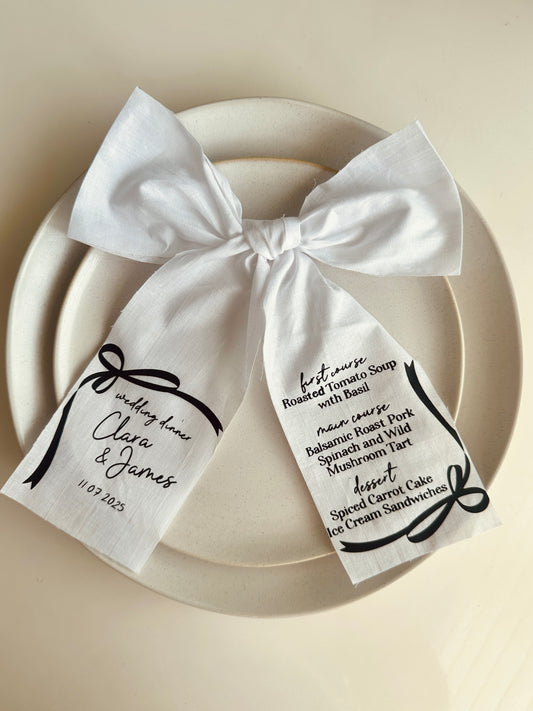 Linen Menu Bows