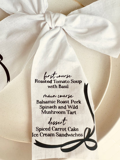 Linen Menu Bows