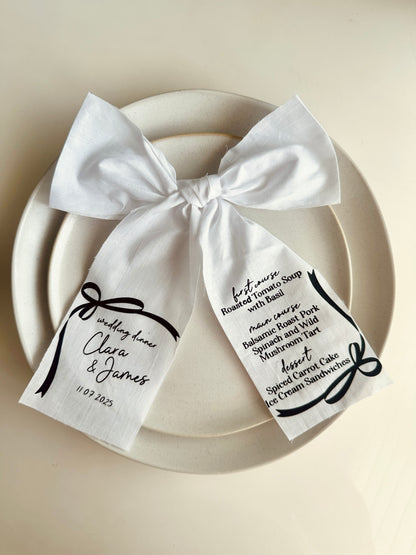Linen Menu Bows