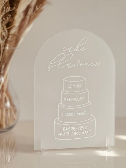 Cake Flavours A5 Frosted Clear Arch