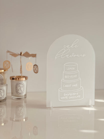 Cake Flavours A5 Frosted Clear Arch