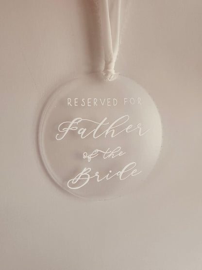 Reserved Seating Sign with Chiffon Ribbon finish