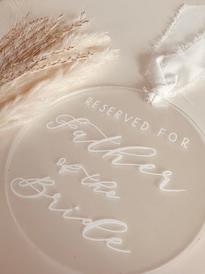 Reserved Seating Sign with Chiffon Ribbon finish