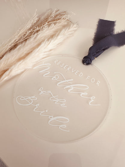 Reserved Seating Sign with Chiffon Ribbon finish