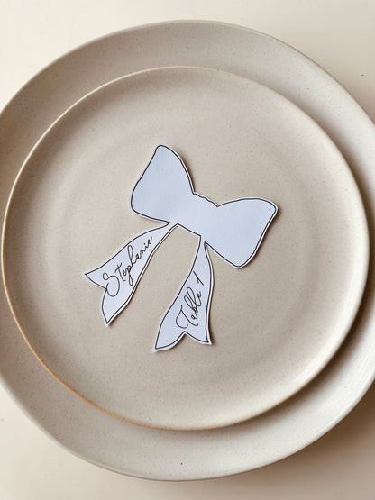 Handwritten Bow Place Cards with Outline