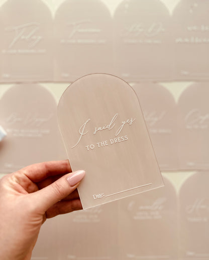 Personalised Wedding Milestone Cards