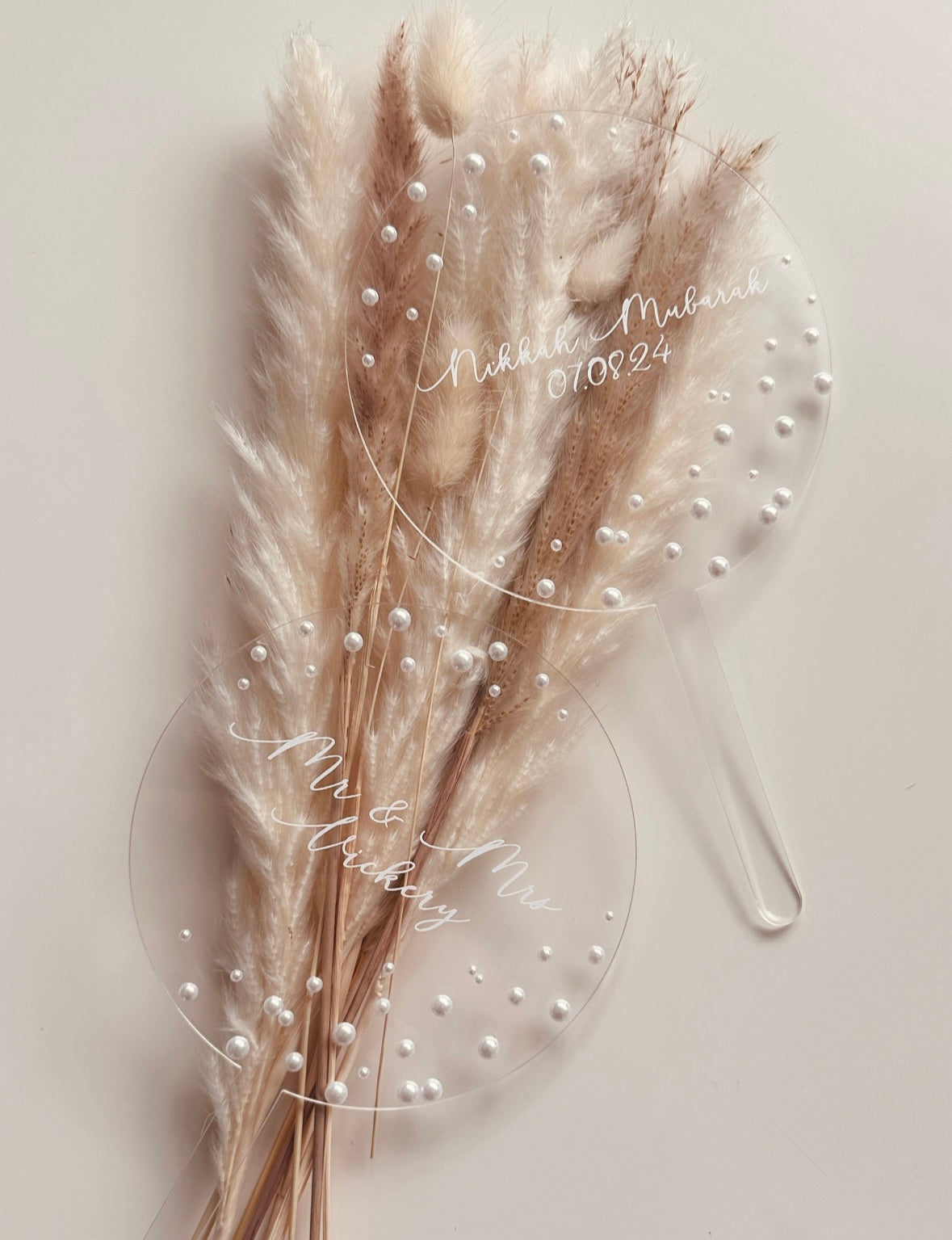 Pearl Acrylic Cake Topper