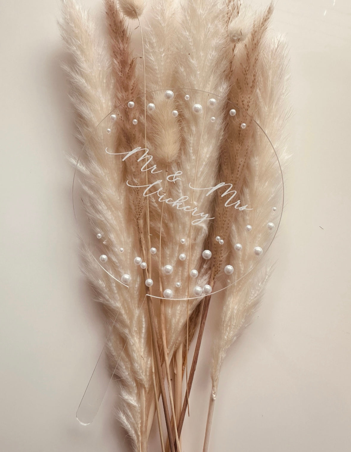 Pearl Acrylic Cake Topper