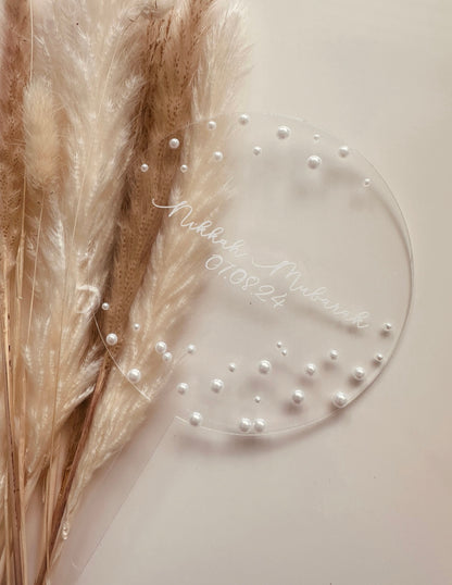 Pearl Acrylic Cake Topper