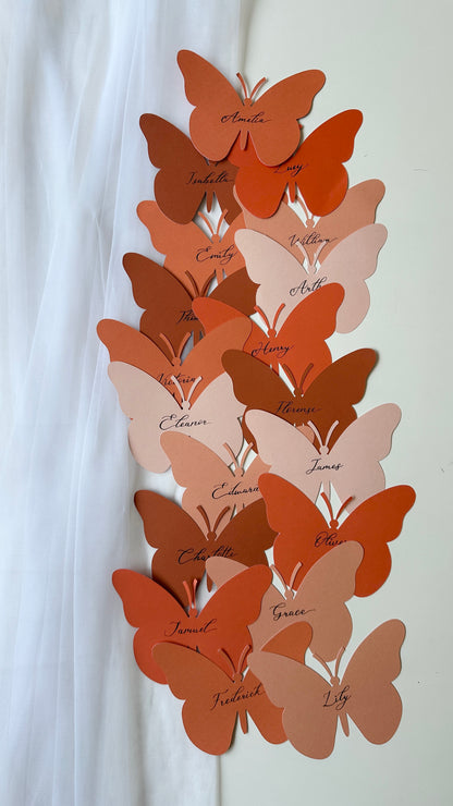 Orange Butterfly Place Cards- Assorted Shades