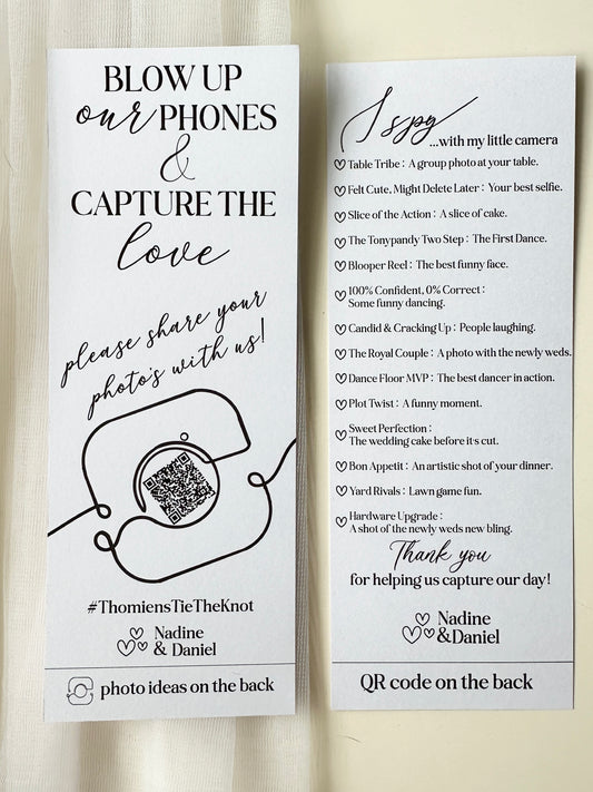 “Blow Up Our Phones” Wedding Cards