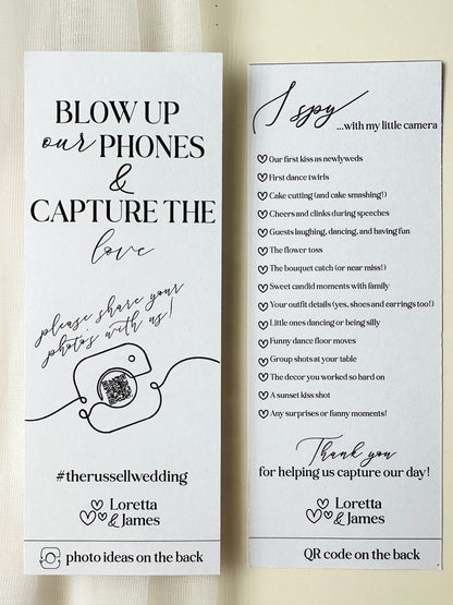 “Blow Up Our Phones” Wedding Cards