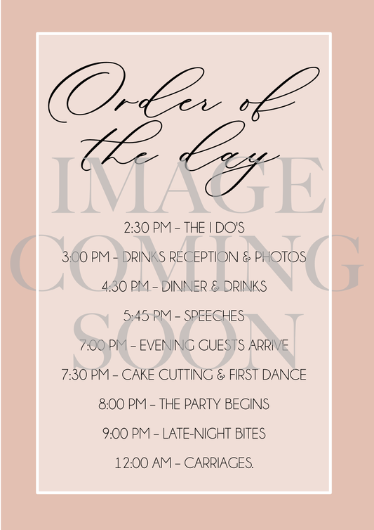 Order of The Day Acrylic Sign