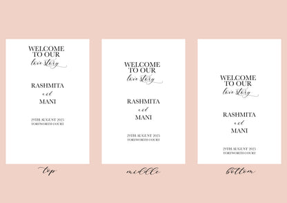 Welcome To The Wedding Of Linen Sign