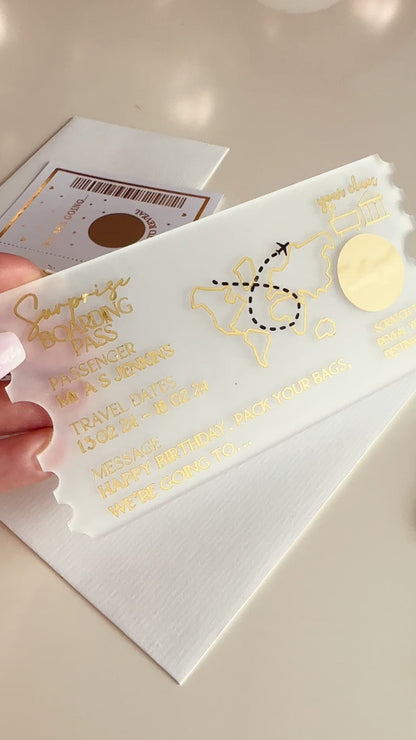 Personalised Scratch Reveal Boarding Pass